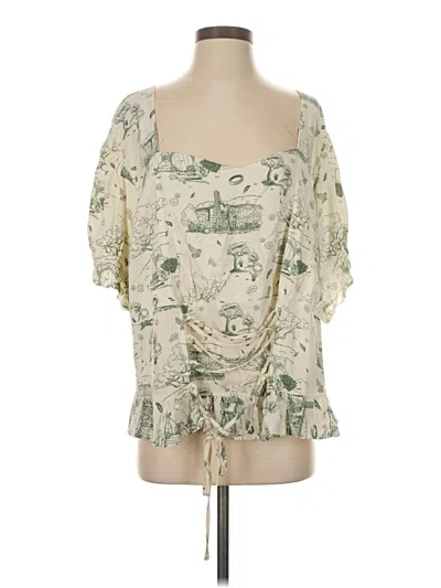 Assorted Brands Short Sleeve Blouse In White