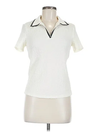 Pre-owned Assorted Brands Short Sleeve Blouse In White