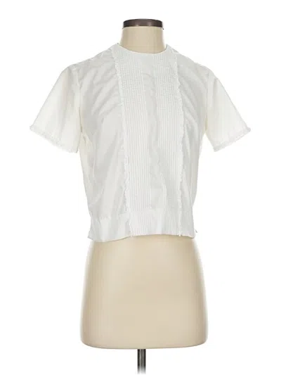 Pre-owned Assorted Brands Short Sleeve Blouse In White