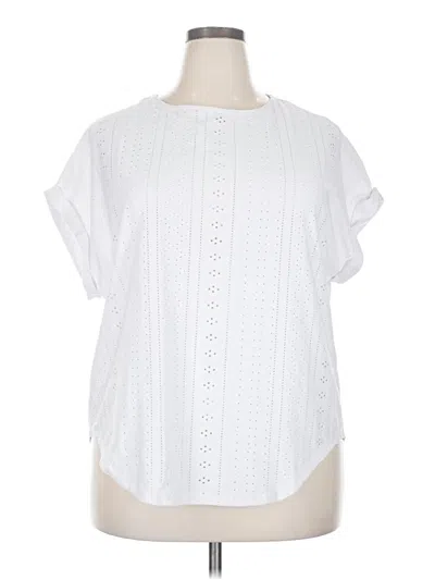 Pre-owned Assorted Brands Short Sleeve Blouse In White