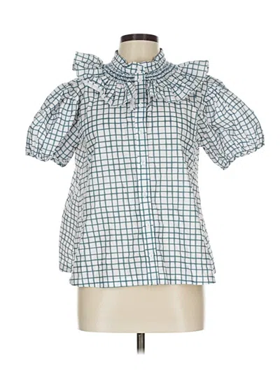 Pre-owned Assorted Brands Short Sleeve Blouse In White