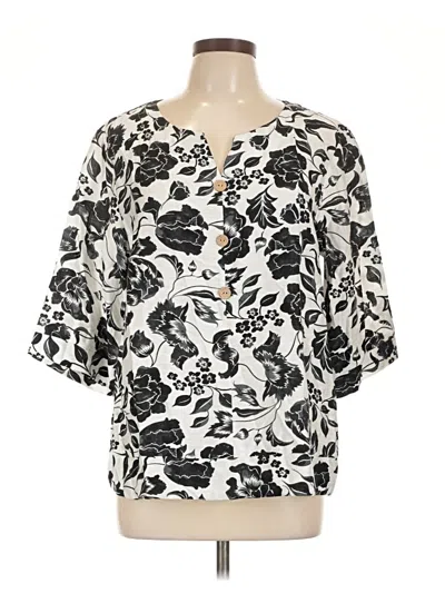 Pre-owned Assorted Brands Short Sleeve Blouse In White