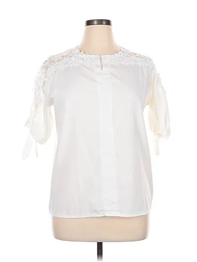 Pre-owned Assorted Brands Short Sleeve Blouse In White
