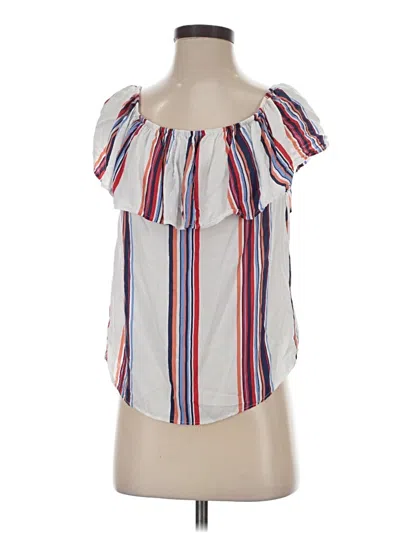 Pre-owned Assorted Brands Short Sleeve Blouse In White