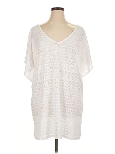 Pre-owned Assorted Brands Short Sleeve Blouse In White