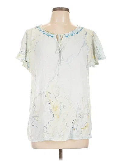 Pre-owned Assorted Brands Short Sleeve Blouse In White