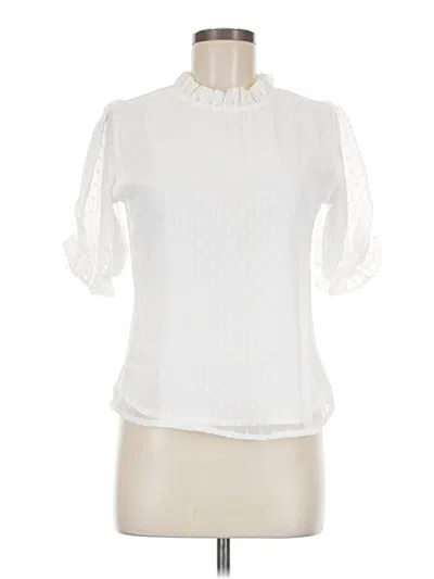 Pre-owned Assorted Brands Short Sleeve Blouse In White
