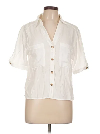 Pre-owned Assorted Brands Short Sleeve Blouse In White