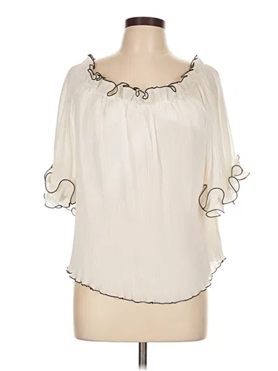 Pre-owned Assorted Brands Short Sleeve Blouse In White