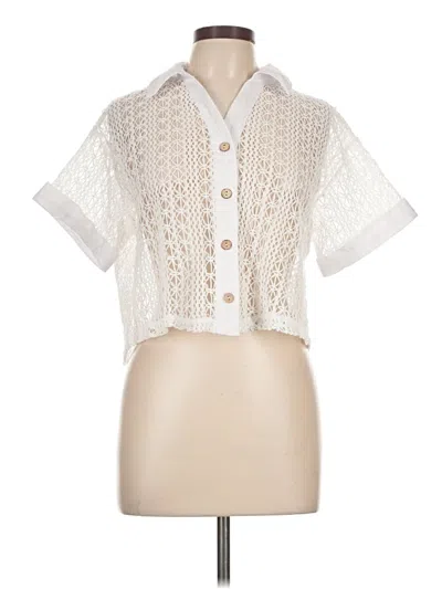 Pre-owned Assorted Brands Short Sleeve Blouse In White