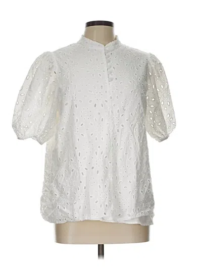 Pre-owned Assorted Brands Short Sleeve Blouse In White