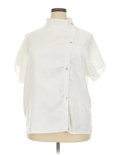 Pre-owned Assorted Brands Short Sleeve Blouse In White