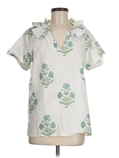 Pre-owned Assorted Brands Short Sleeve Blouse In White