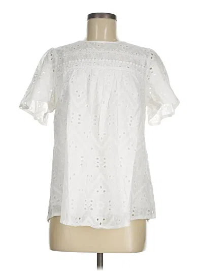 Pre-owned Assorted Brands Short Sleeve Blouse In White