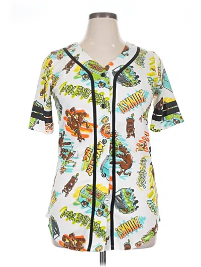 Pre-owned Assorted Brands Short Sleeve Blouse In White