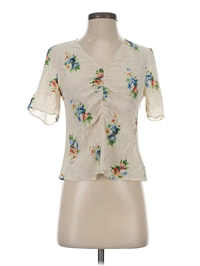 Pre-owned Assorted Brands Short Sleeve Blouse In White