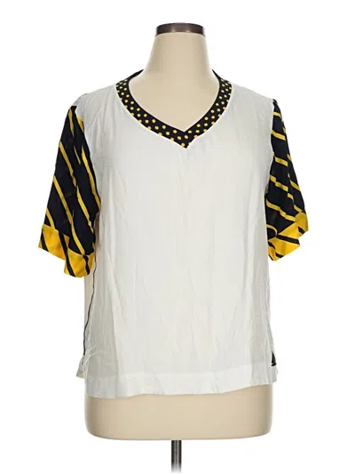 Pre-owned Assorted Brands Short Sleeve Blouse In White