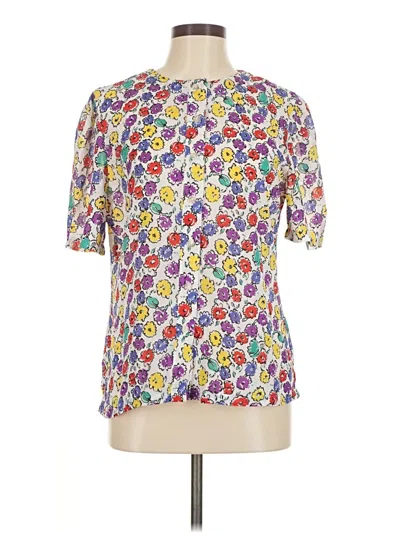 Pre-owned Assorted Brands Short Sleeve Blouse In White