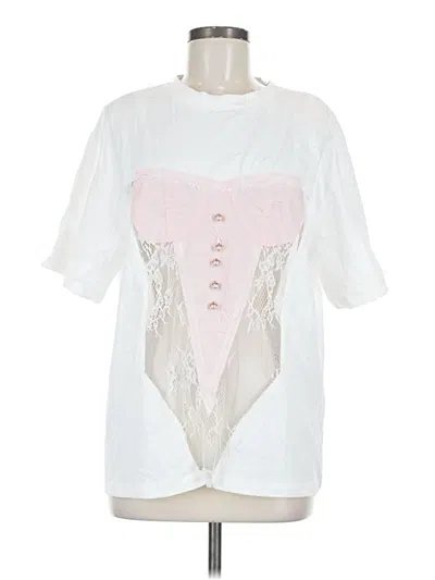 Pre-owned Assorted Brands Short Sleeve Blouse In White