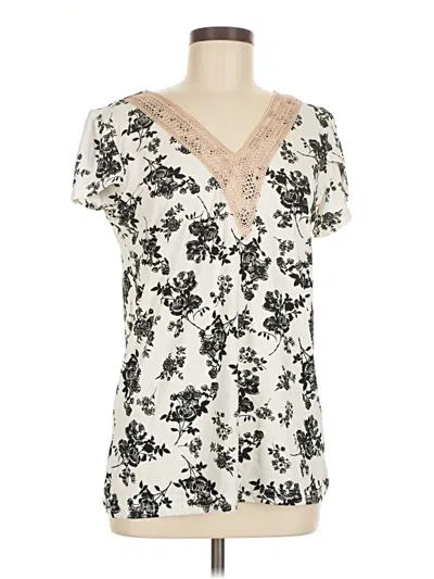 Pre-owned Assorted Brands Short Sleeve Blouse In White