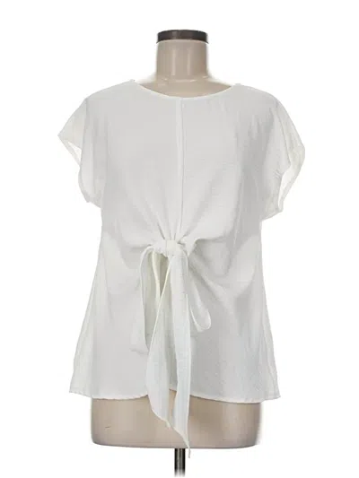 Pre-owned Assorted Brands Short Sleeve Blouse In White