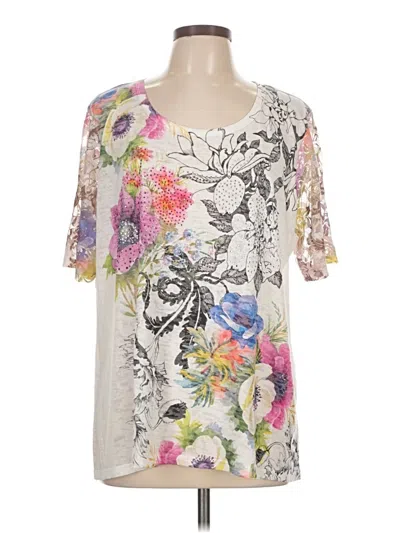 Pre-owned Assorted Brands Short Sleeve Blouse In White