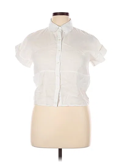 Pre-owned Assorted Brands Short Sleeve Blouse In White