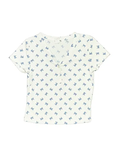 Pre-owned Assorted Brands Kids' Short Sleeve Blouse In White