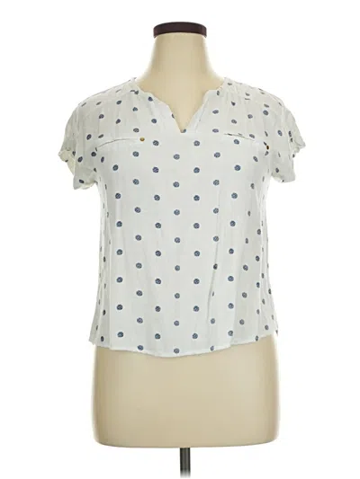 Pre-owned Assorted Brands Short Sleeve Blouse In White