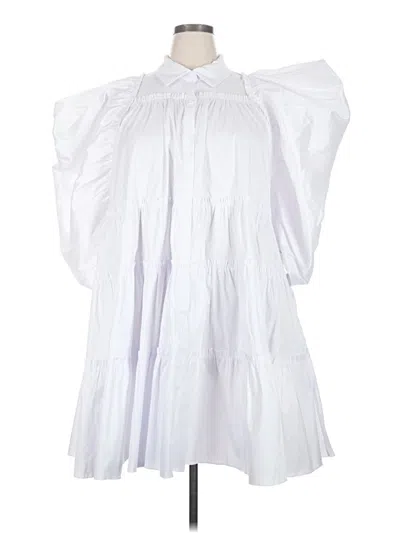 Pre-owned Assorted Brands Short Sleeve Blouse In White