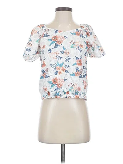 Pre-owned Assorted Brands Short Sleeve Blouse In White
