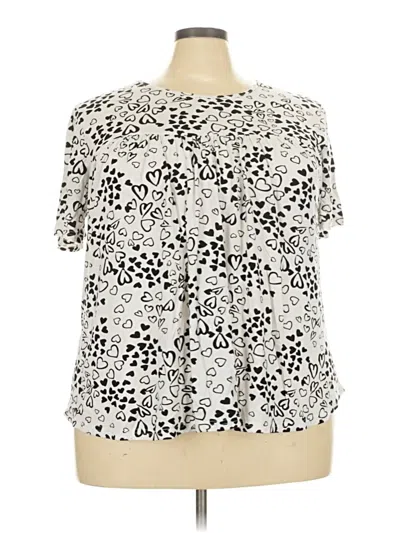 Pre-owned Assorted Brands Short Sleeve Blouse In White