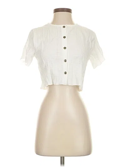 Pre-owned Assorted Brands Short Sleeve Blouse In White