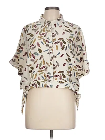 Pre-owned Assorted Brands Short Sleeve Blouse In White