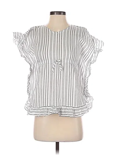 Pre-owned Assorted Brands Short Sleeve Blouse In White
