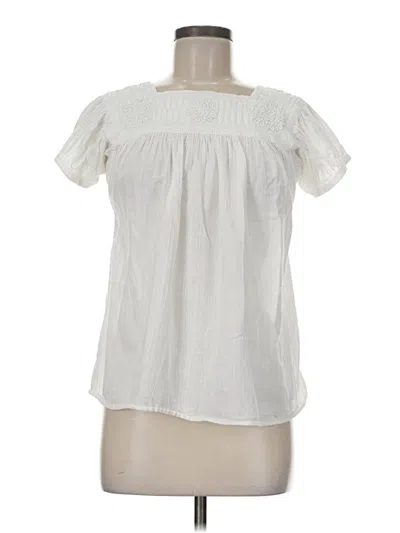 Pre-owned Assorted Brands Short Sleeve Blouse In White