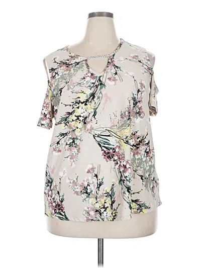 Pre-owned Assorted Brands Short Sleeve Blouse In White