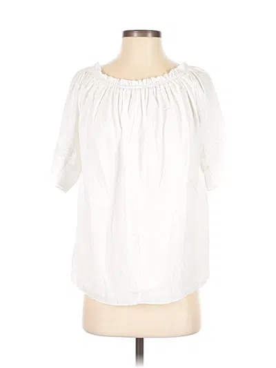 Pre-owned Assorted Brands Short Sleeve Blouse In White