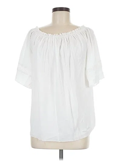 Pre-owned Assorted Brands Short Sleeve Blouse In White