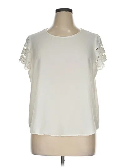 Pre-owned Assorted Brands Short Sleeve Blouse In White