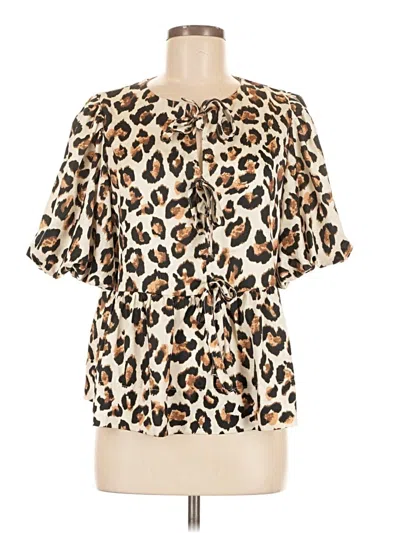 Pre-owned Assorted Brands Short Sleeve Blouse In White