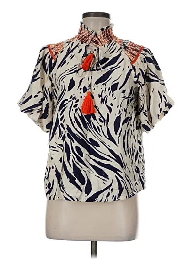Pre-owned Assorted Brands Short Sleeve Blouse In White