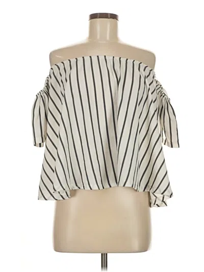 Pre-owned Assorted Brands Short Sleeve Blouse In White