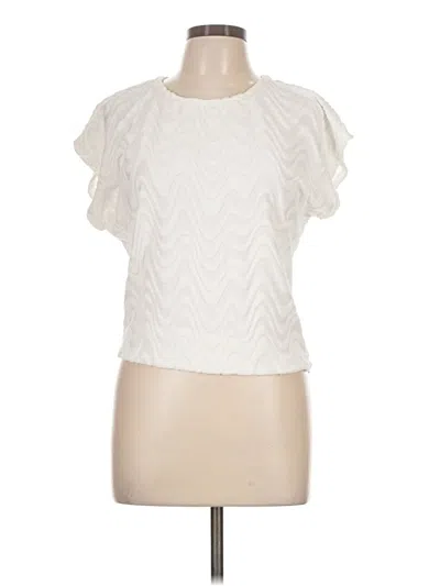 Pre-owned Assorted Brands Short Sleeve Blouse In White