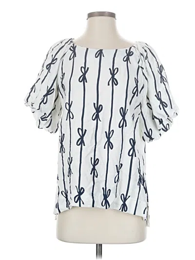Pre-owned Assorted Brands Short Sleeve Blouse In White
