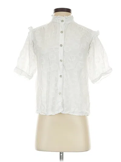 Pre-owned Assorted Brands Short Sleeve Blouse In White
