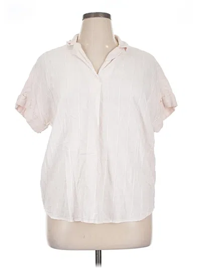 Pre-owned Assorted Brands Short Sleeve Blouse In White