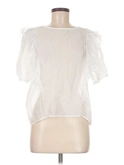 Pre-owned Assorted Brands Short Sleeve Blouse In White