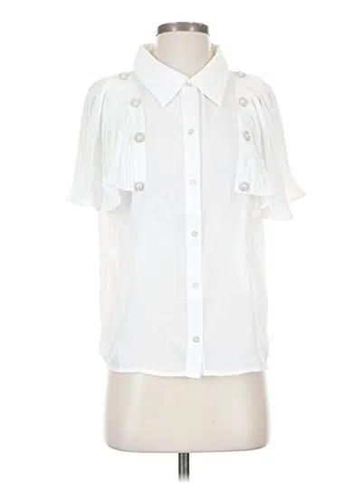 Pre-owned Assorted Brands Short Sleeve Blouse In White