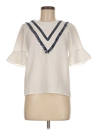 Pre-owned Assorted Brands Short Sleeve Blouse In White